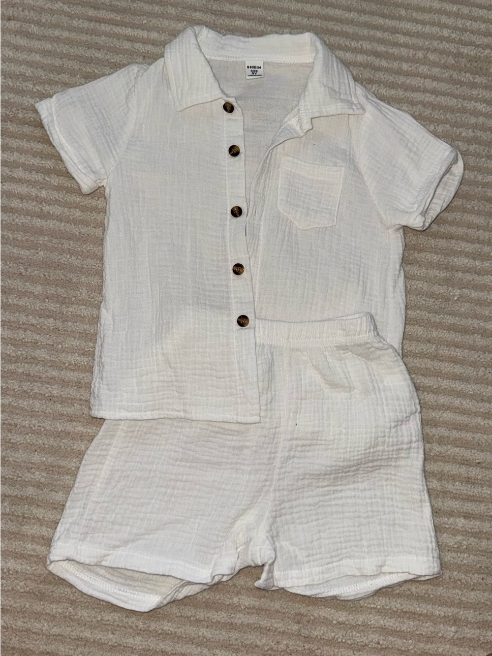 Kids White Gauze Short - Lightweight Set